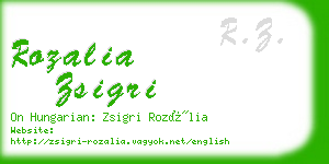 rozalia zsigri business card